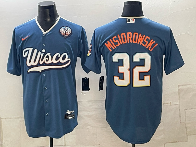 Men Milwaukee Brewers #32 Misiorowski blue Nike 2026 World Series MLB jersey 102303->milwaukee brewers->MLB Jersey